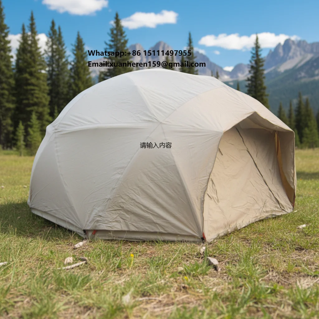 

4 Person Dome Tent Fiberglass Poles Oxford Fabric Luxury Outdoor Camping Shelter
