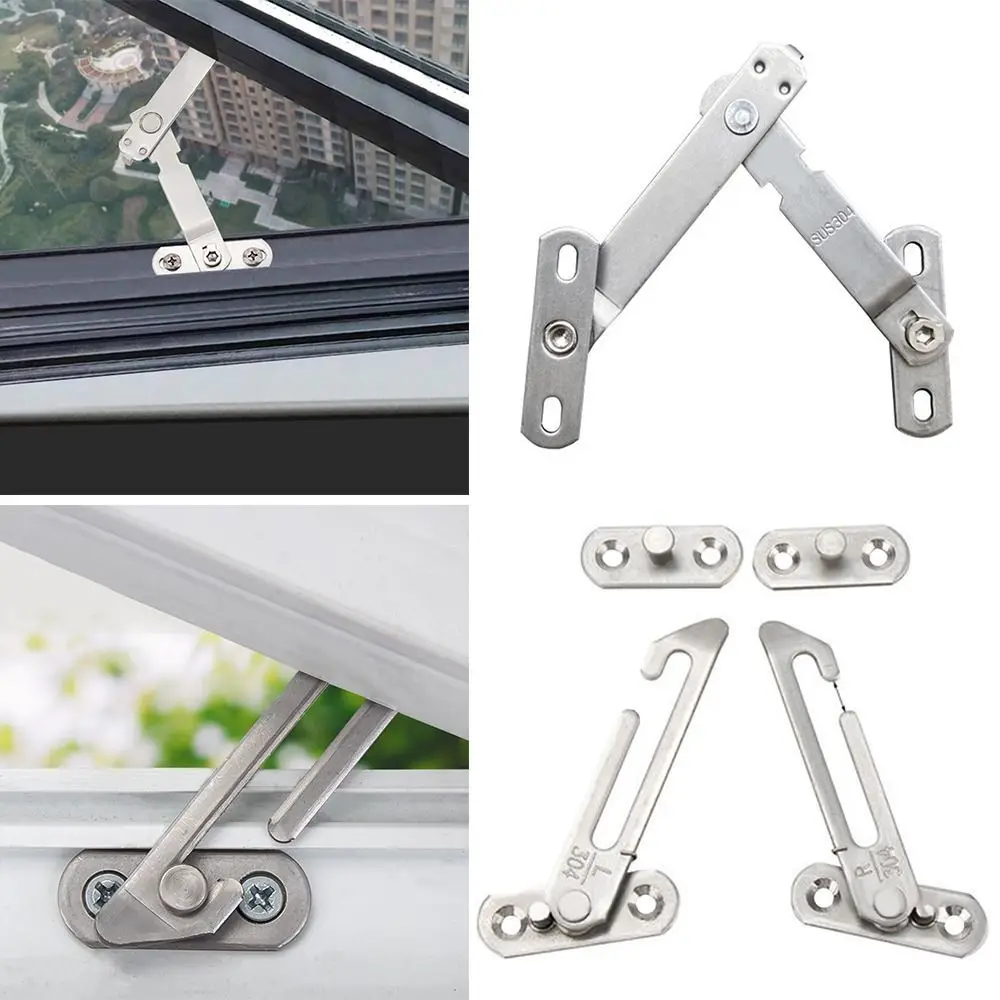 1Pc Stainless Steel Window Hook Latches Adjustable Window Protection Support Practical Casement Blocking Lock Protector Hardware