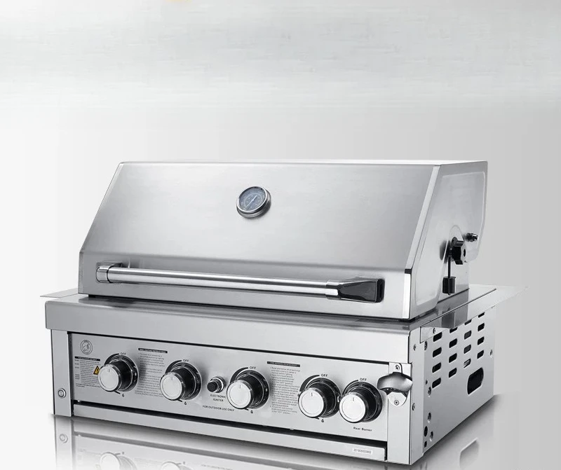 Built-in barbecue 304 stainless steel inlaid garden kitchen barbecue table outdoor villa courtyard