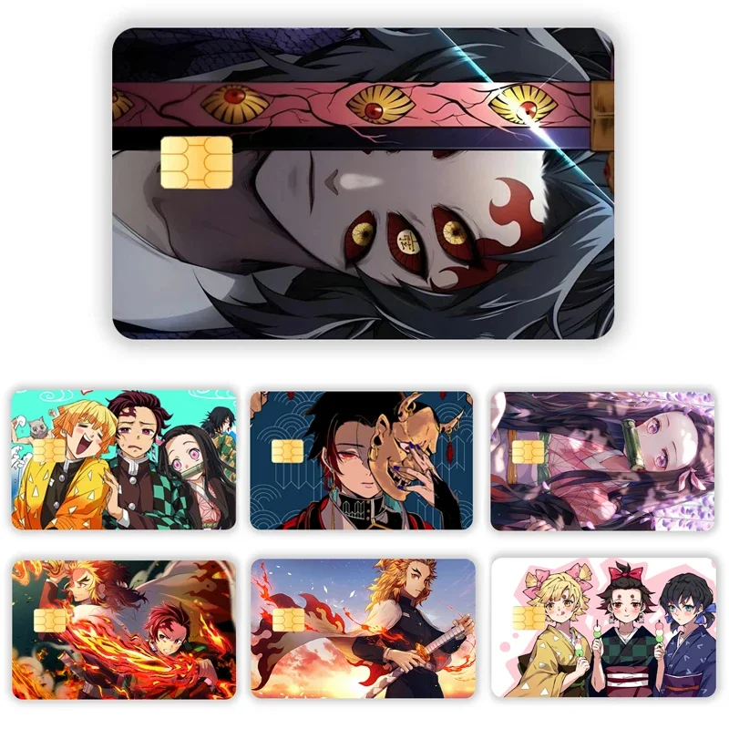 Cartoont Stickers Demon Slayer Card Sticker Credit Card Chip Creativity Fashion Cartoont Kawaii Stickers Big and Small Chip