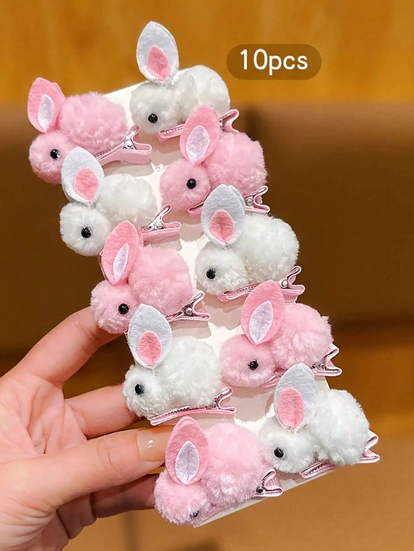 

10pcs White Pink Rabbit Hairpins Small And Cute Headdresses Suitable For Daily Use Hair Accessories,School Stuff, College Summer Fall Claw Clip Hair Accessories For Girl For Outfits Girl