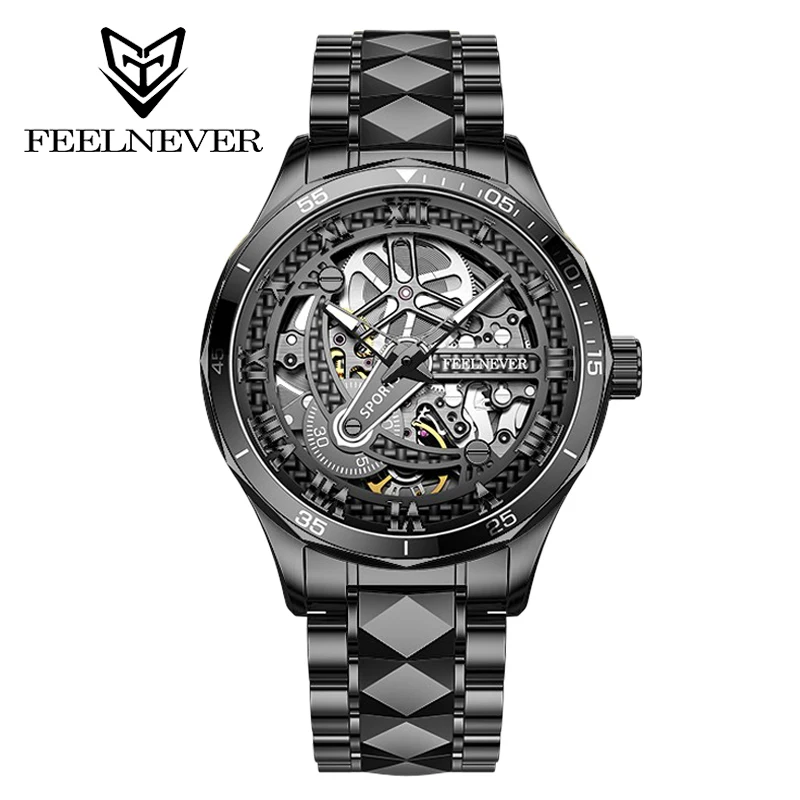 2023 NEW FeelNever 41MM Luxury Mechanical Watch For Men Sapphire Crysta 316L Stainless Steel 50M Waterproof Relogio Masculino