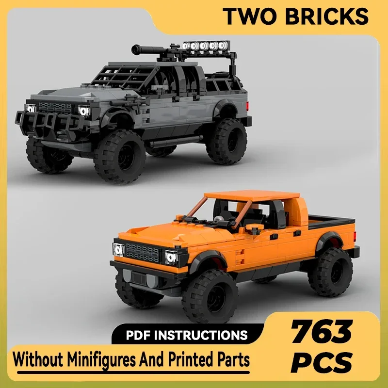 City Car Model Moc Building Bricks Apocalyptic F-150 Off-road Vehicle Technology Blocks Gifts Christmas Toys DIY Sets Assembly