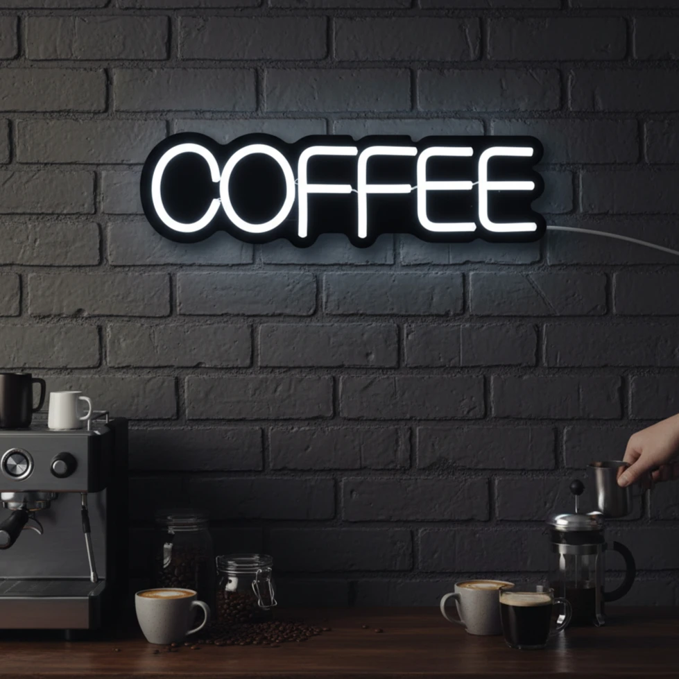 

Coffee Neon Sign - USB LED Wall Decor - Hanging Light for Home Café Kitchen Coffee Shop Restaurant Business Bar Creative Decor
