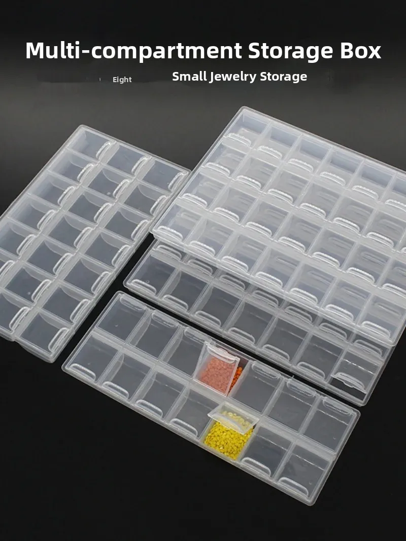 Transparent Diamond Painting Storage Box 28 Grids 21 Small Parts Accessories Rice Beads Manicure Jewelry Subpackage Box