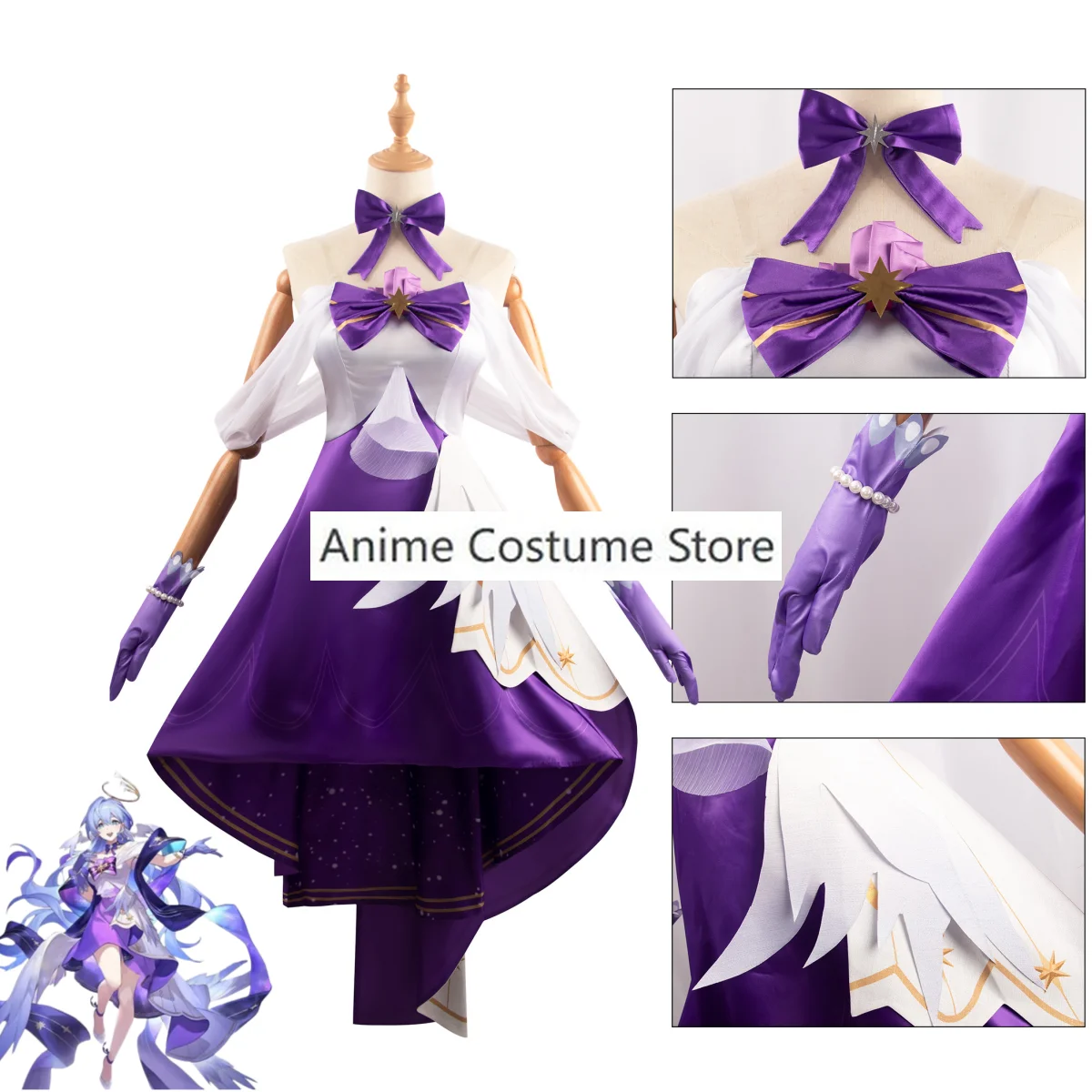 Anime Game Honkai: Star Rail Robin Cosplay Costume Vocal Concert Evening Dress Long Skirt Wig Woman Sexy Carnival Christmas Suit