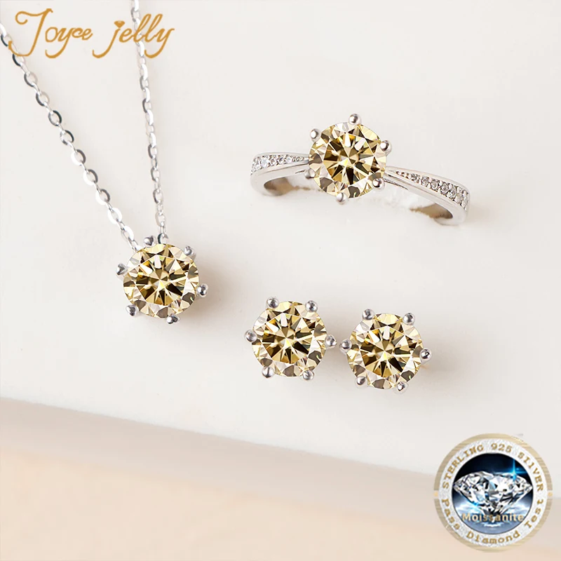 JoyceJelly Moissanit Schmuck-Set mit 1CT D Farbe VVS 3EX Moissanit Stein Pass Diamant Test Hochzeit Luxus edlen Schmuck Geschenk – Detail 7
