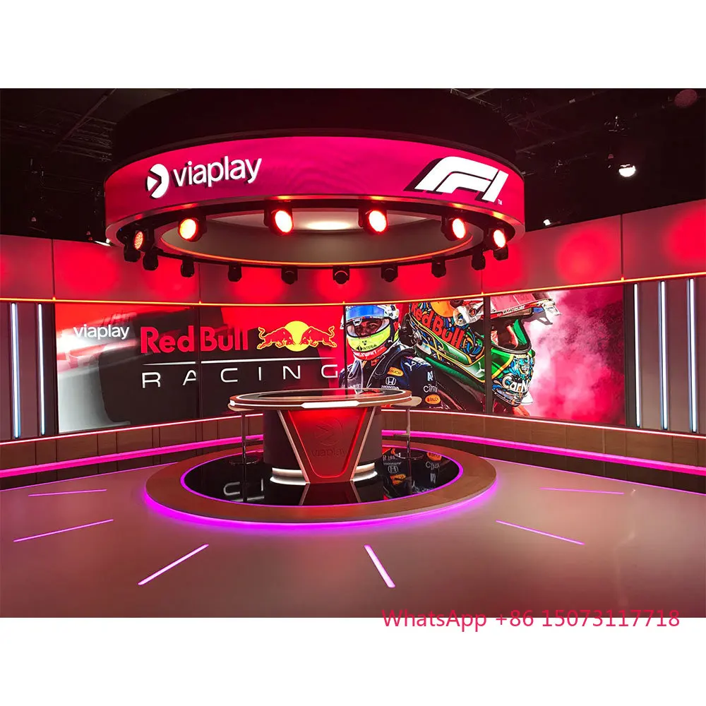 Panel Layar LED Bundar 360 Derajat, Papan LED Kolom Warna Penuh, Dinding LED Bulat Indoor, Modul Lunak P1.25