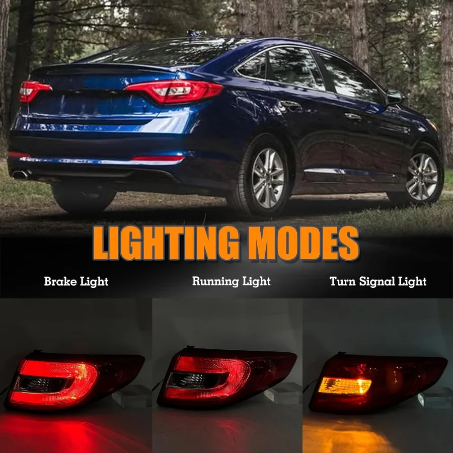 مجموعة مصابيح خلفية من نوع الهالوجين متوافقة مع 20152017 Sonata Eco لاستبدال جانب الركاب الأيمن بدون مصباح خلفي LED