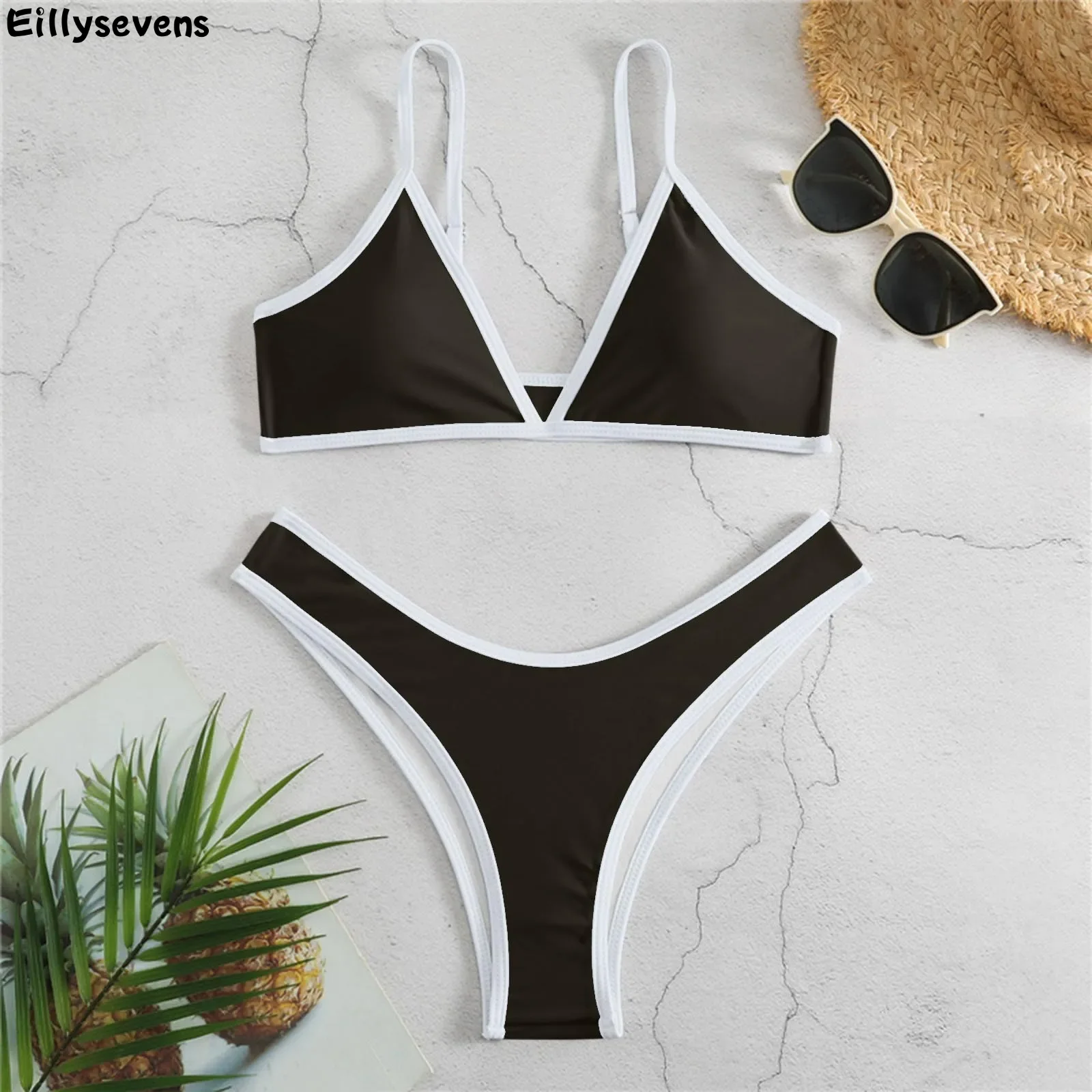 bikini 2024 women in multiple colors sexy color-blocked split bikini push-up swimsuit 2-piece set Sports Sexy Bikini Lingerie