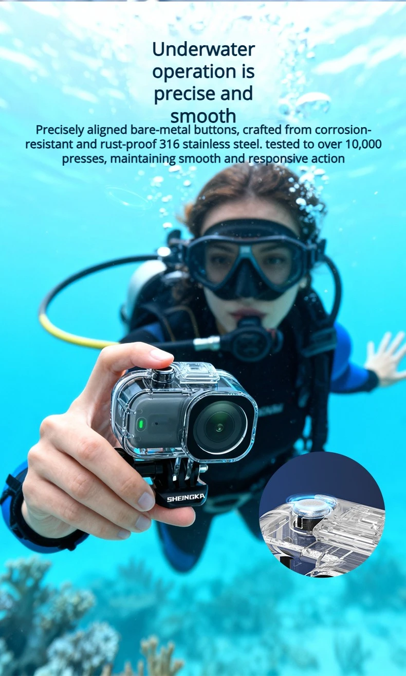 Professionelles 45M Tauch-Wasserdichtgehäuse für DJI Osmo Nano Thumb Action-Kamera Sturzsicheres Unterwasser-Schutzgehäuse – Detail 9