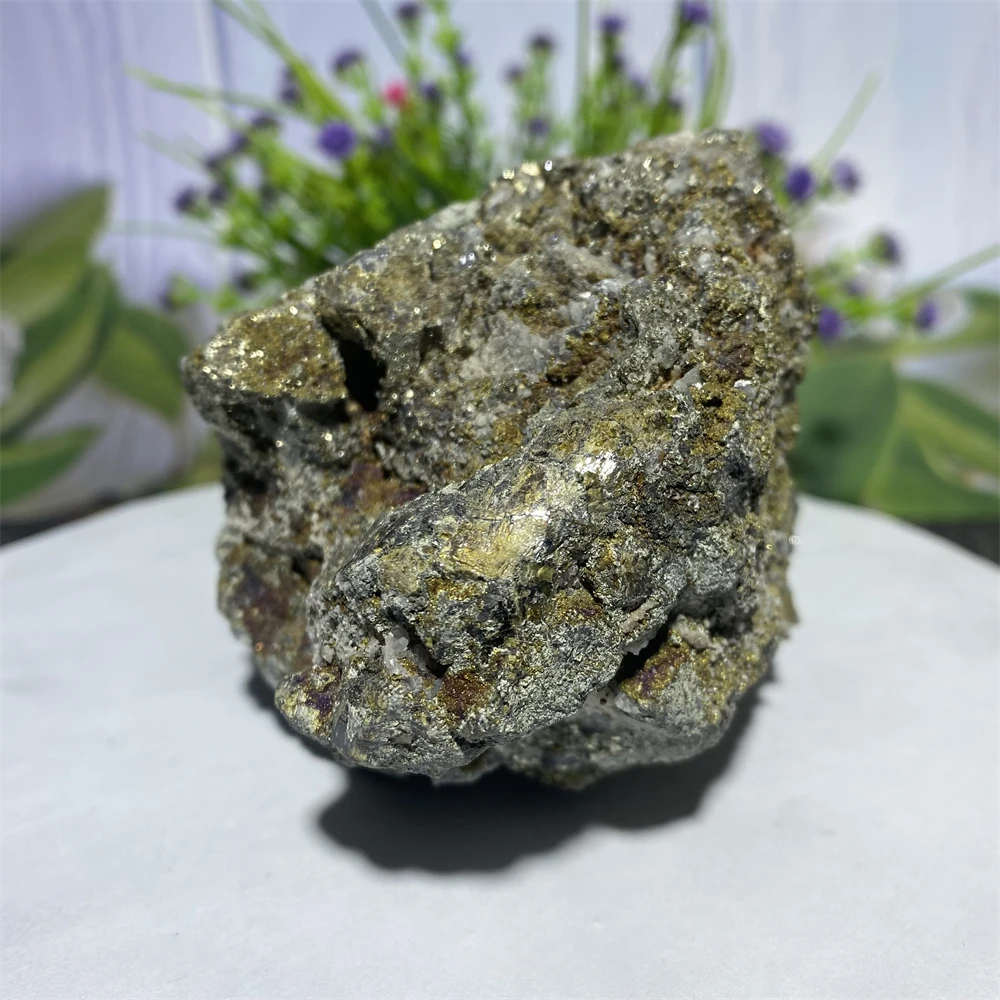 Natural Raw Stone Copper Pyrite Mineral Specimen  Symbiotic Original Gemstone Meditation Healing  Gift Home Decoration