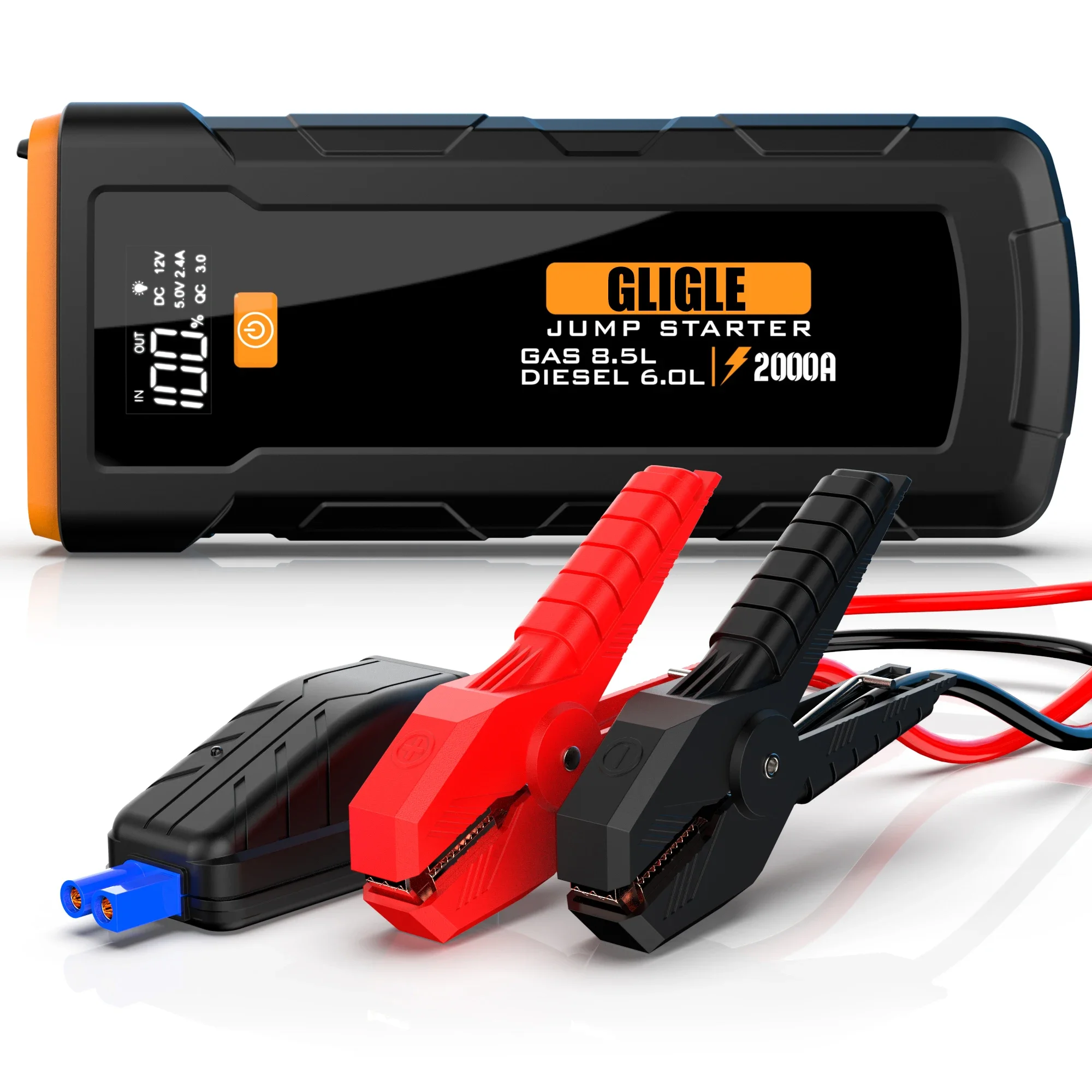 4000A Engine Emergency Tool Baseuse Car Jump Starter 24000mAh 12V Super Capacitor Jump Starter