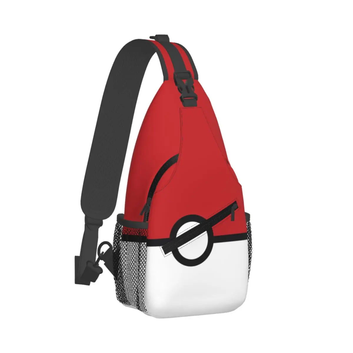 P-Poke Red-White Ball Sling Chest Bags Crossbody Shoulder Backpack Outdoor Sports Daypacks Fashion Bag