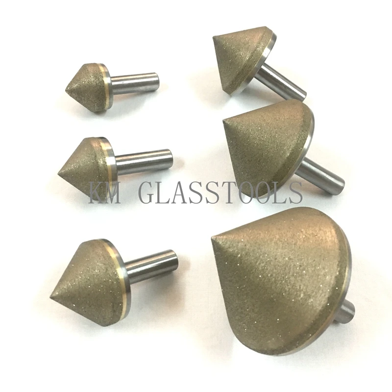 Free Shipping!Diameter 10/15/20/25/30/35/40/45/50/55/60mm,Straight shank Diamond countersink complete cone for glass arrissing.