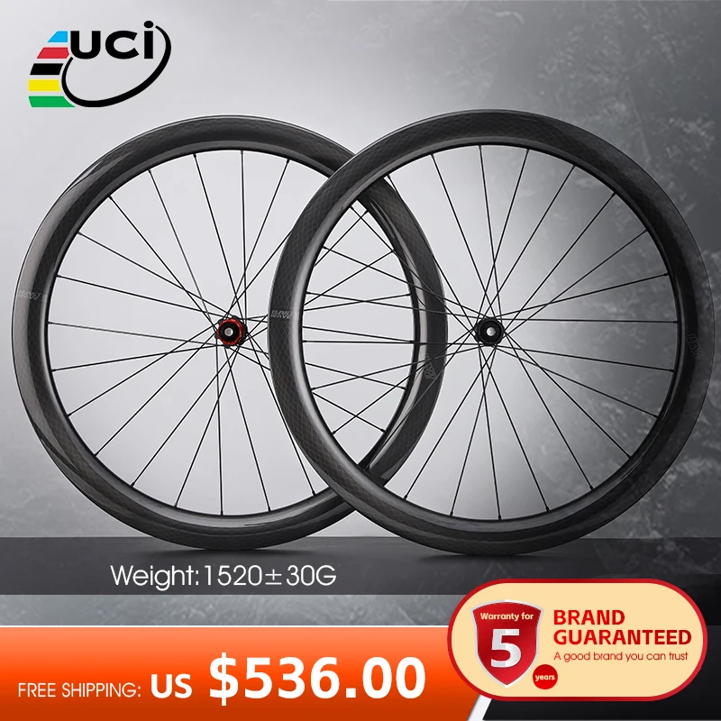 T700 Carbon Fiber Road Bike Wheelset Wheels Sealed Bearing Hub Lightweight Speed Tubeless Wheels Set