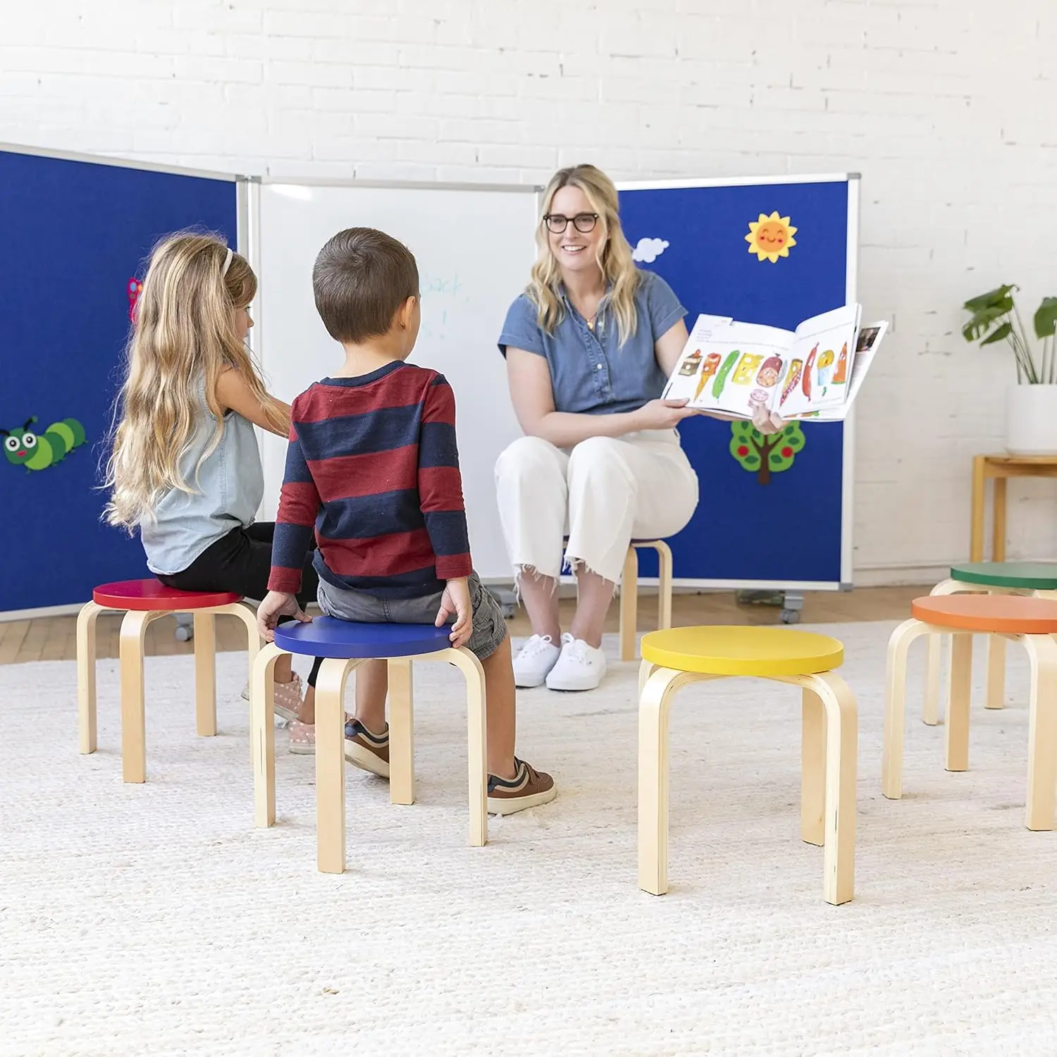 Taburetes apilables para aula, muebles de 12 pulgadas de altura, surtidos