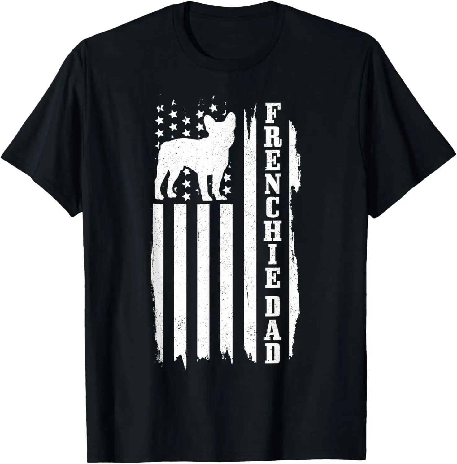 

French Bulldog Dad American Flag Patriotic Frenchie Dog T-Shirt