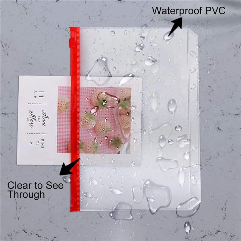 

24 шт. карманы для переплета, размер А5, 6 отверстий, сумка для переплета на молнии, папки для переплета с 6 кольцами, сумки с вкладышами