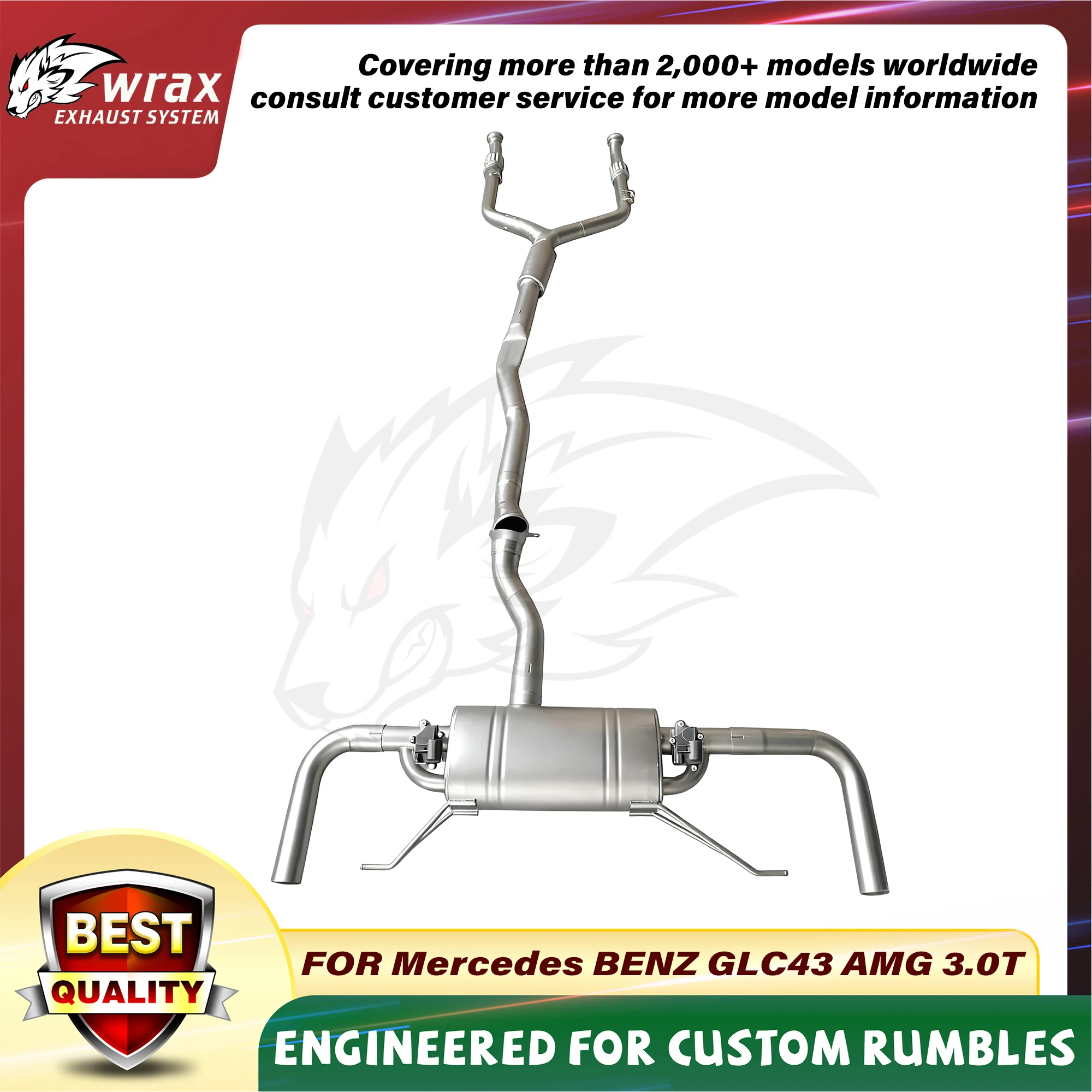 

WRAX Sport Exhaust System for Mercedes BENZ GLC43 AMG 3.0T Corrosion-Resistant Steel Catback with Selection of Valves