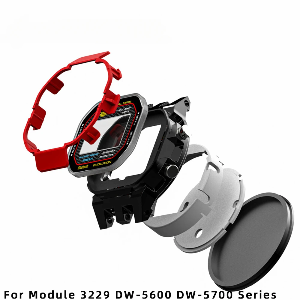 Csioak Mod Kit Watch Case for Module 3229 DW-5600 DW-5700 Series Fit GMW-B5000 Bezel & Case With Accessories