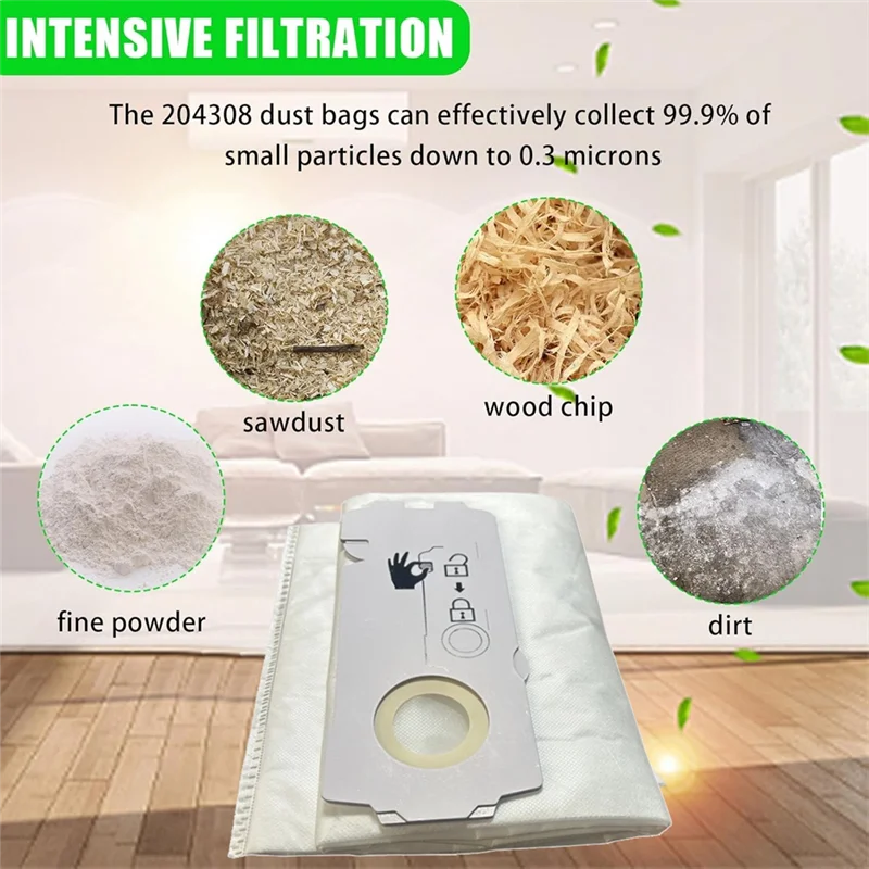 N18R 6 قطعة 204308 CT Mini/Midi -2/5 مرشح كيس لجميع الغبار Forfestool 204308 CT 15 ملحقات المكنسة الكهربائية