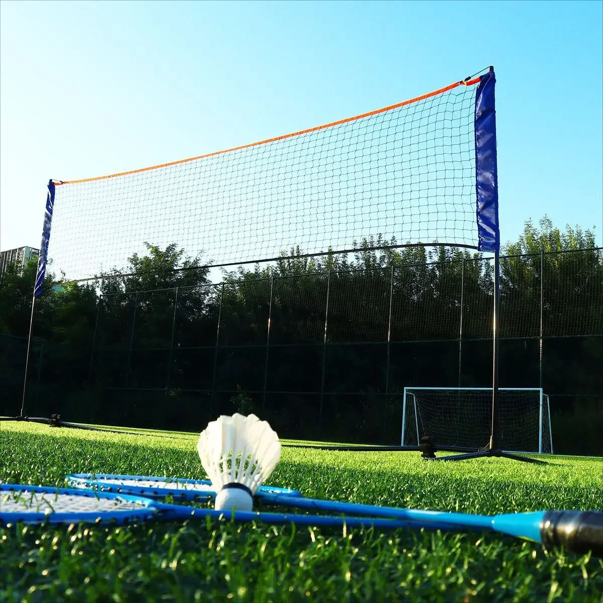Badminton net adjustable height badminton pico net dual-purpose multi-functional portable practice net