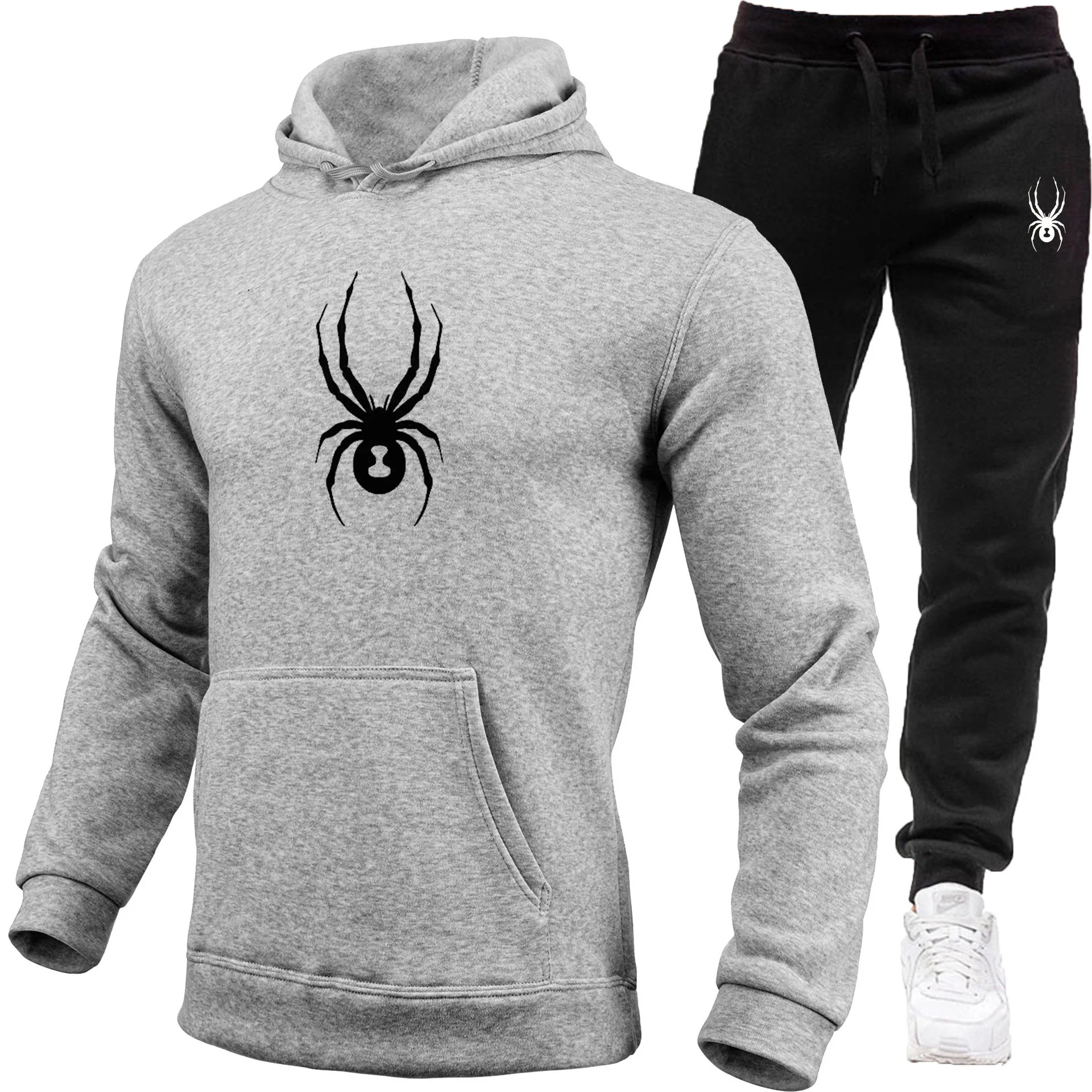 

Новая мужская и женская модная повседневная спортивная одежда на осень и зиму, комплекты с капюшоном для фитнеса и бега на открытом воздухе, роскошная спортивная толстовка с капюшоном