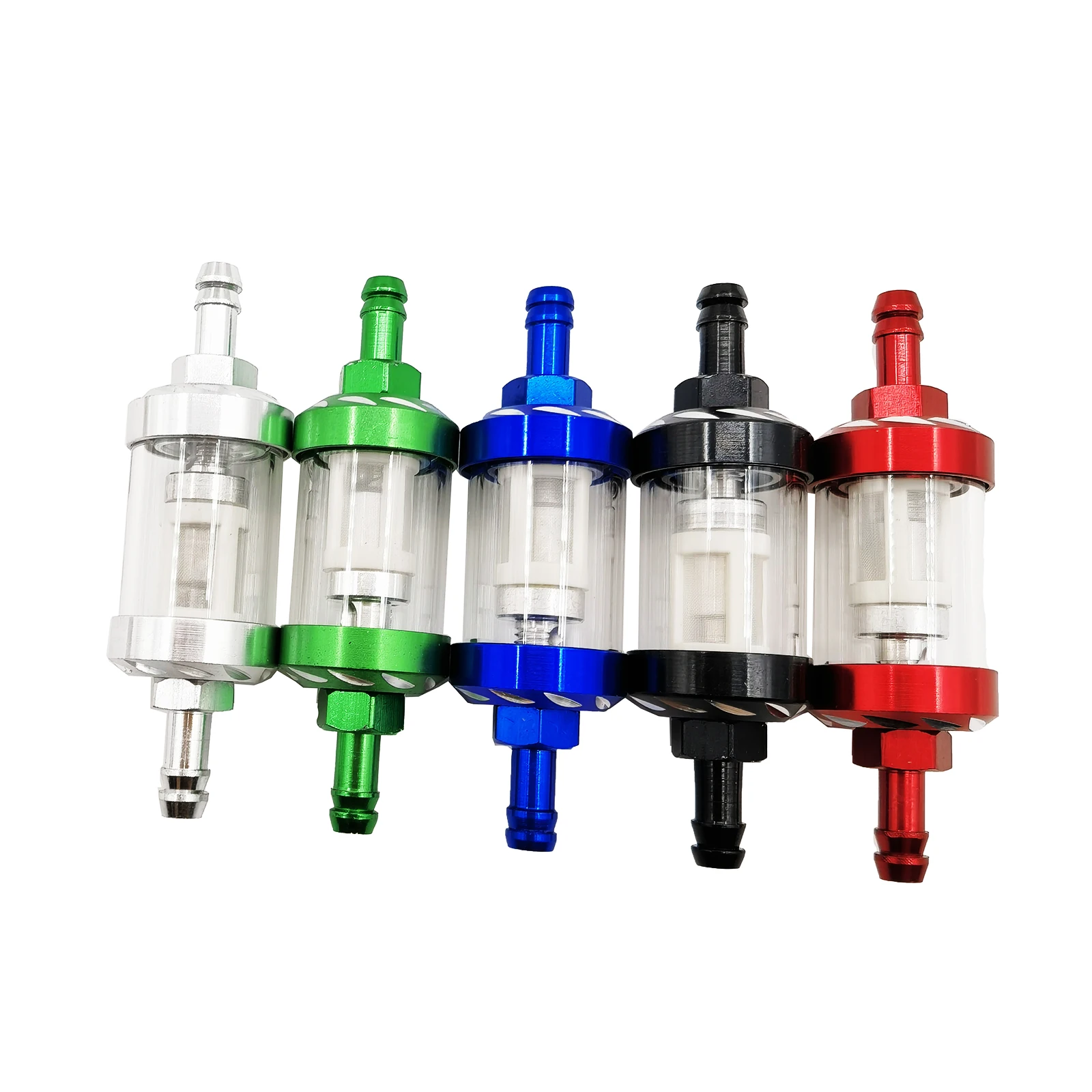 8mm Motorcycle Inner Fuel Filter Gasoline Filters + Petrol Fuel Line Hose + Clips Moto Scooter Dirt Bike CNC Aluminium Alloy image 5