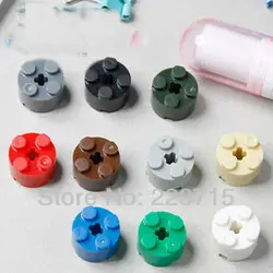 벽돌 라운드 S035 6143, 2x2 W, 50 개 크로스 * DIY 계몽 블록 벽돌, 조립 입자 호환