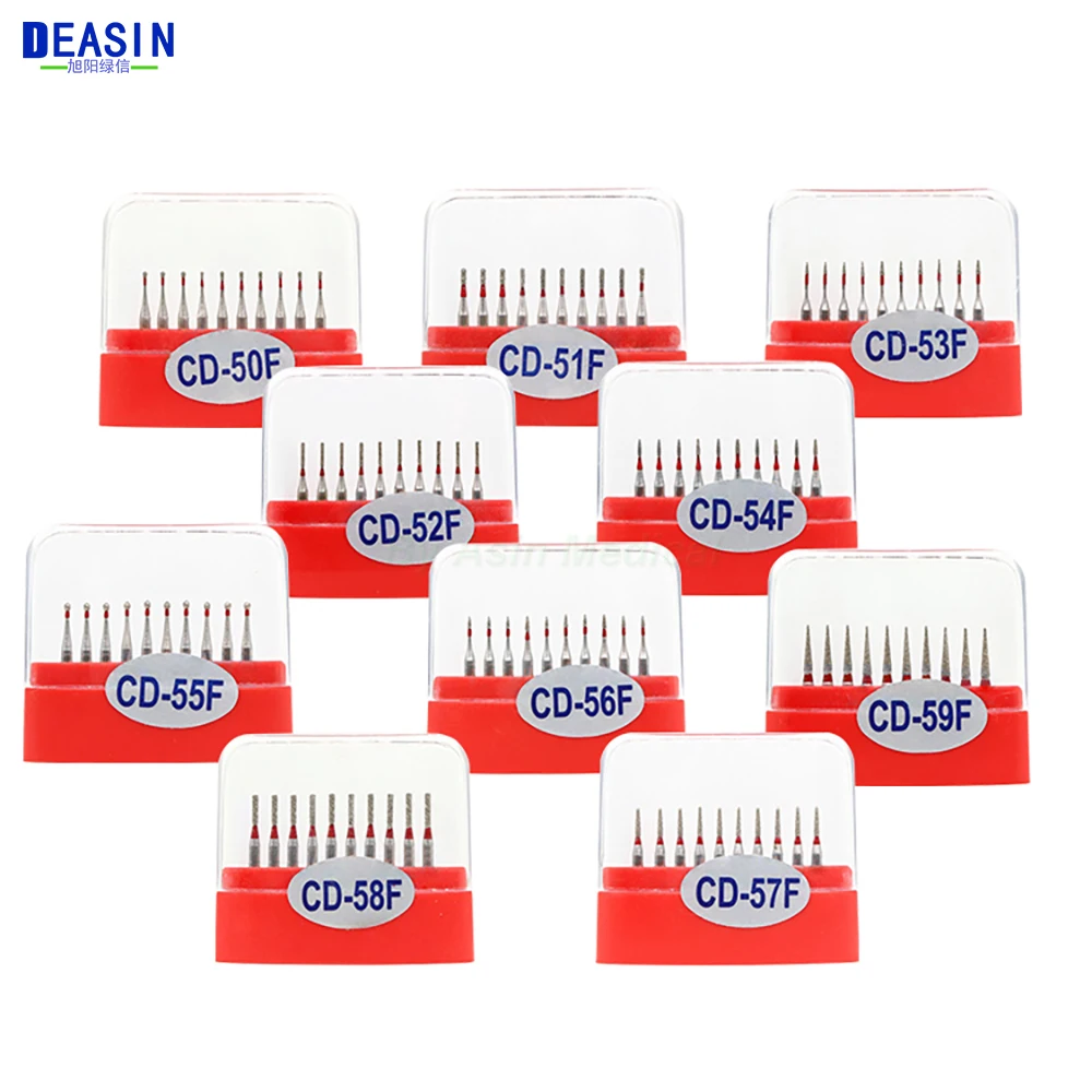 10pcs/Pack Dental High Speed Diamond Burs for Children CD Series Dentist Diamond Drills Dental Lab Polishing Tools Dia.1.6mm