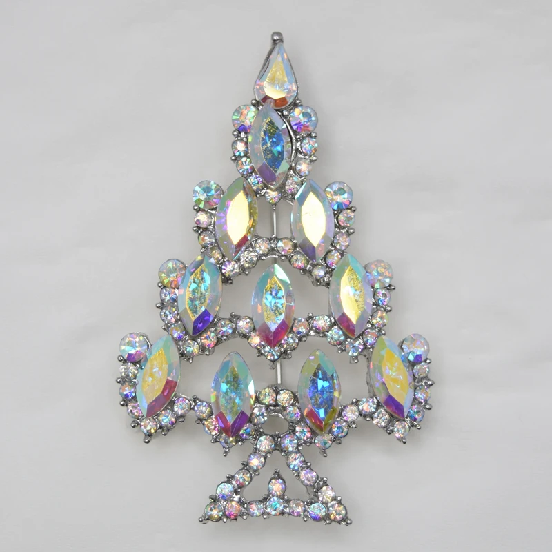 

12 шт./лот, оптовая продажа, роскошная красивая брошь, стразы, рождественская елка, броши, ювелирные изделия, подарок C101921