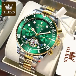 OLEVS 6605 Men's Watches Multifunctional Luminous Waterproof Stainless steel Automatic Mechanical Watch for Men