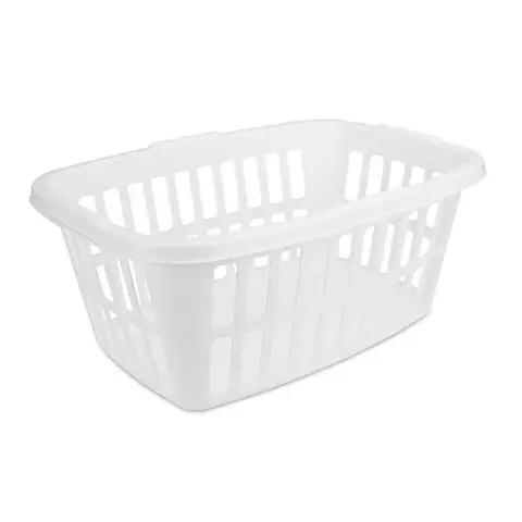 Laundry basket plastic white
