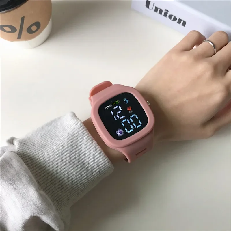 Cat-Ear Kids Watch with Bracelet Waterproof Digital Watch LED Sports Electronic Wristwatch for Girls Boys Students Children Gift