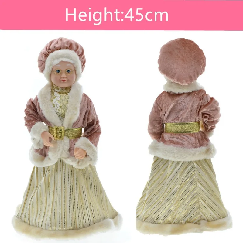 45cm Standing Santa Claus Figurine Ornament Large Size Christmas Standing Santa Doll Decor Ideal Xmas Holiday Gift