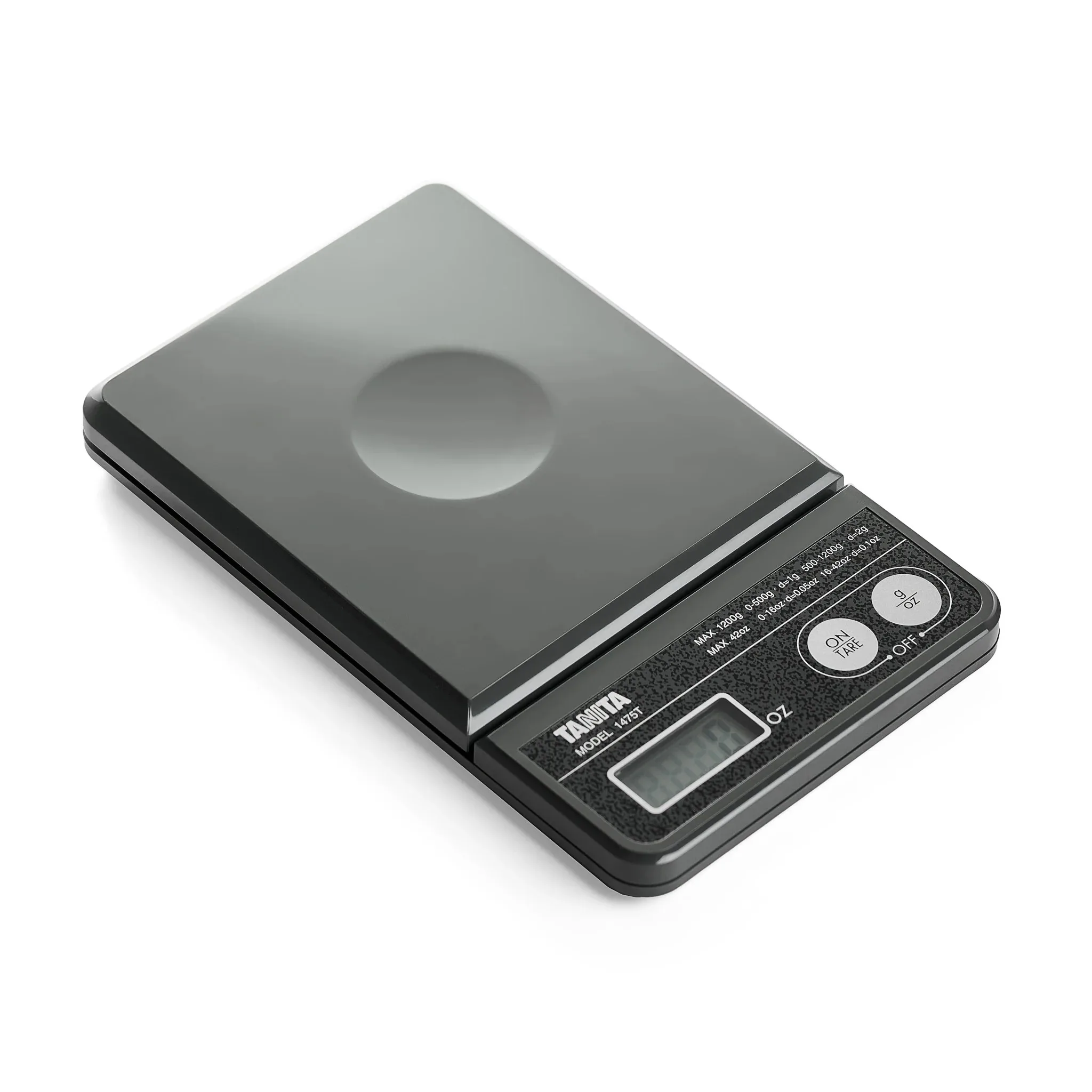 Tanita 1475T High Capacity Pocket Scale 1200g Capacity 1g Accuracy with Detachable Tray & Hard Cover for Jewelry & Bullion