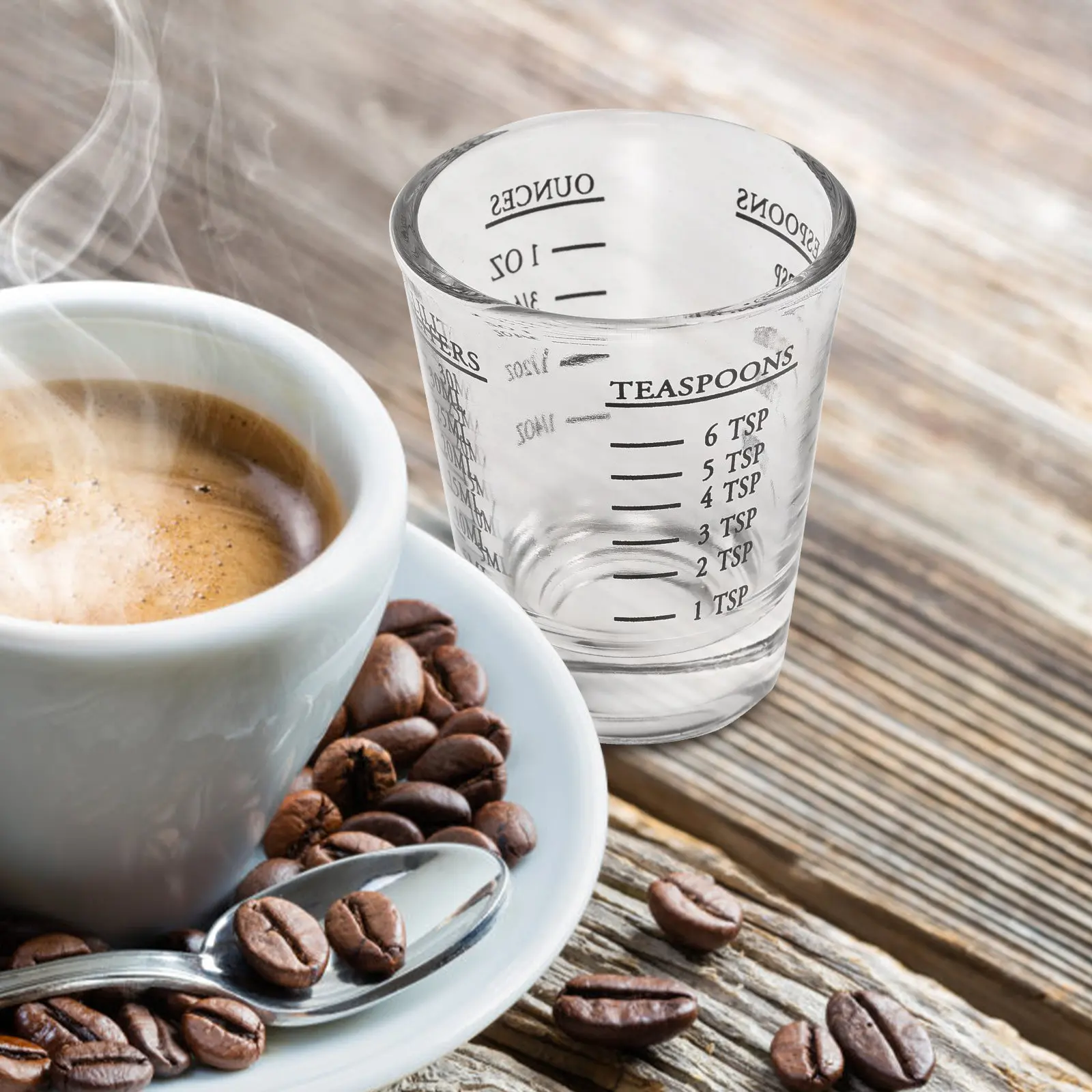 Coffee measuring cups for household users to reduce measuring errors with black glass set of 3