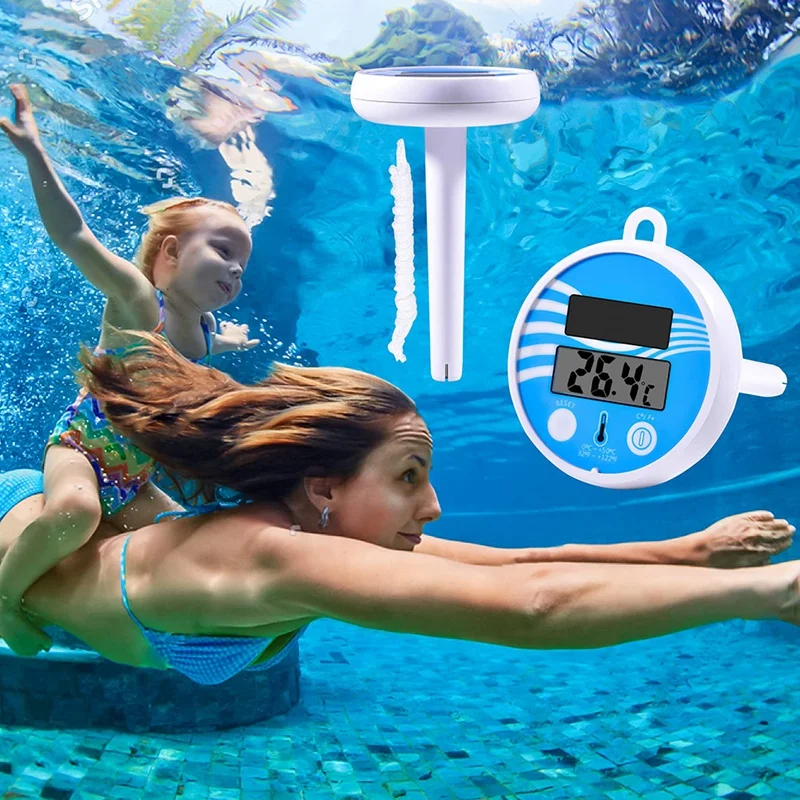 Schwimmendes Pool thermometer drahtloses Schwimmbad temperatur thermometer leicht zu lesen, Solar digitales Pool thermometer