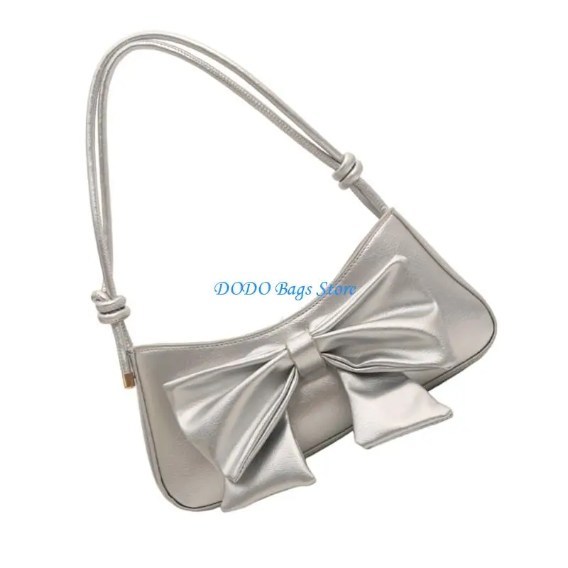 Shoulder Bag Bowknot Purses Soft Leather Crossbody Handbags with Adjustable Strap Small Hoboes Bag for Women Girls Gifts