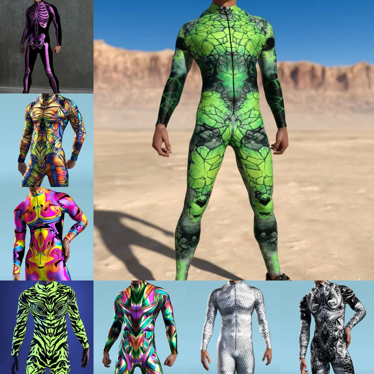 ฮาโลวีน 3D การพิมพ์ดิจิตอลคอสเพลย์ Zentai Jumpsuit ผู้ใหญ่เด็กเล่นบทบาทชุดบอดี้สูทเครื่องแต่งกาย