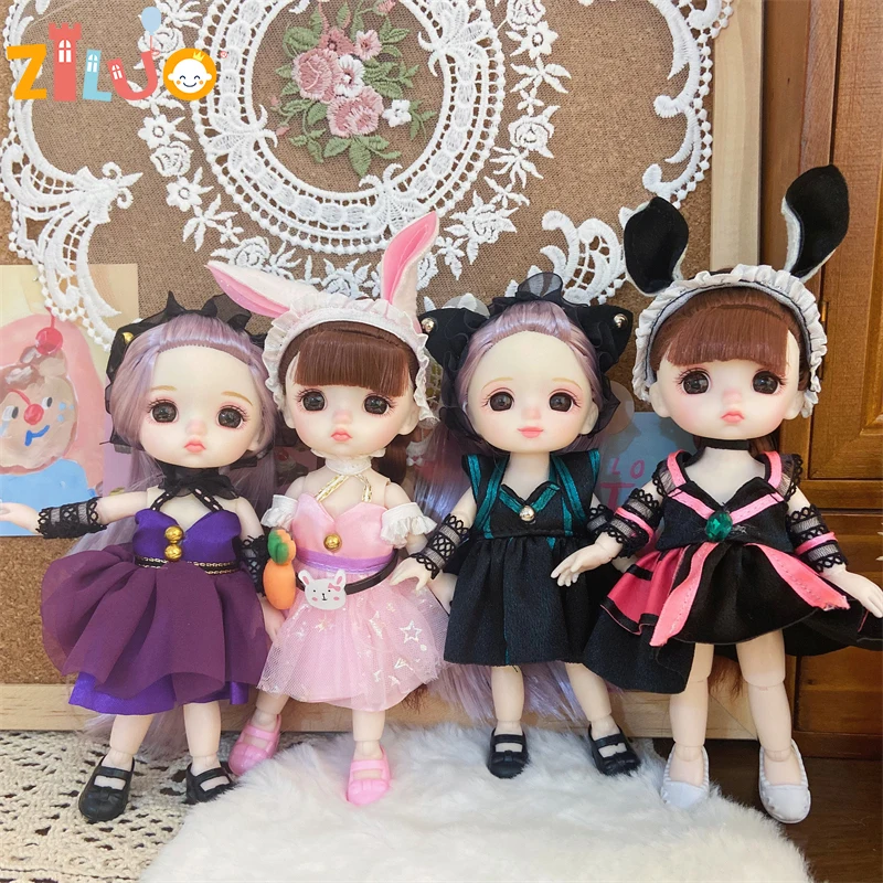 1/8 Bjd Doll Toys 16cm Doll Toys for Girls Cute Multi-joint Doll With Clothes Dress Up Fashion Doll Kids Toys Birthday Gift