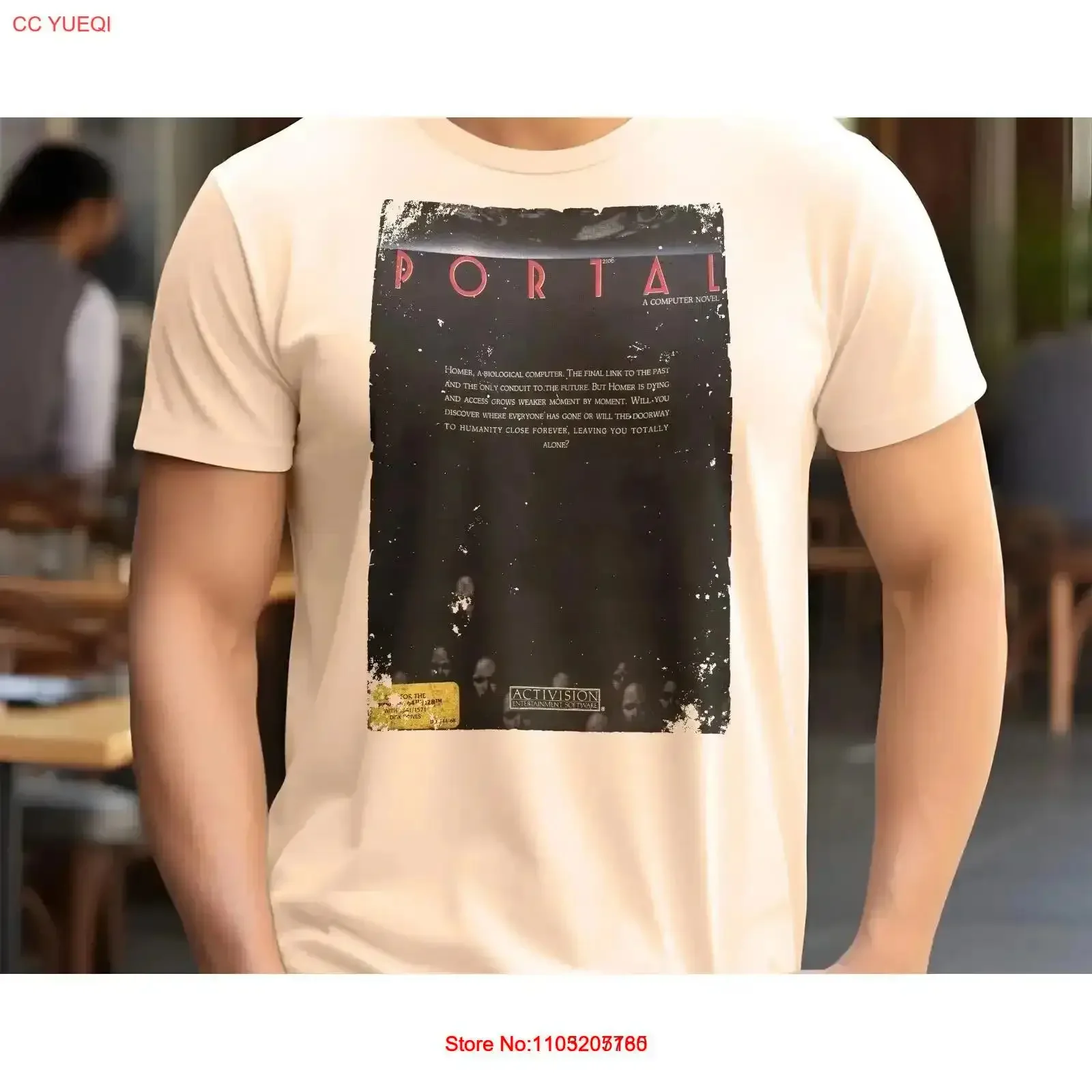 Portal 8 bit C64 Game Art T Shirt Colors Sizes S 5XL vintage Washed Comfortable Stretched Breathable streetwear homme  vintage