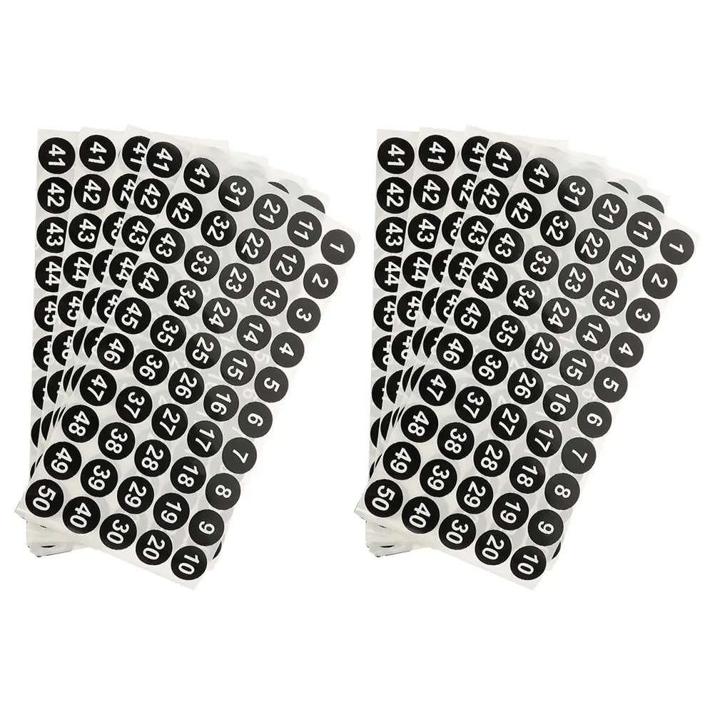 10 Sheets Round Small Waterproof Number Stickers Adhesive Labels For Office Storage Box Classification Planner Organizer Coding