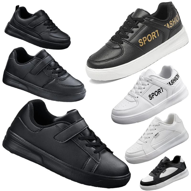 

Casual Skateboard Shoes for Boys And Girls Velcro/Lace-Up Comfortable Lightweight Children's Soft Slab Footwear Size 30-39