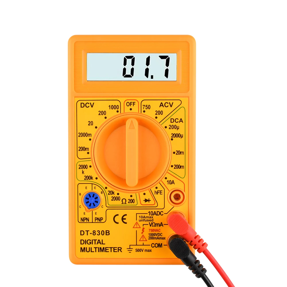 DT830B AC/DC LCD Digital Multimeter 750/1000V Voltmeter Ammeter Ohm Tester High Safety Handheld Meter Digital Multimeter