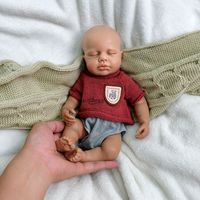 12Inch Whole Body Soft Silicone Reborn Baby Boy Handmade Painted Dark Baby Dolls For Kids Toys Artwork Gift Collection