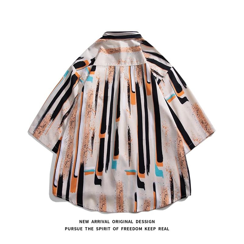 Camisa de manga corta para hombre, ropa de lujo de alta calidad, con estilo, a rayas originales, novedad de verano