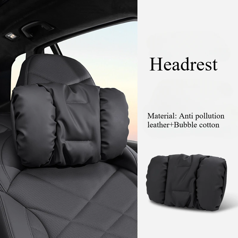 Advanced Sensory Bubble Cotton Auto-Kopfstütze, Anti-Flecken-Leder-Nackenkissen und Taillenkissen-Set für bequemes Reisen