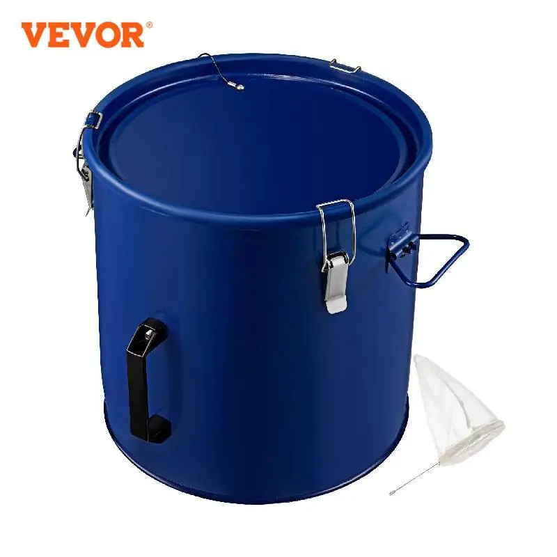 

VEVOR 5/8/10 Gal Fryer Grease Bucket Oil Disposal Caddy With Lid&Filter Bag Thickened Steel Durable for Kitchen Commercial Use